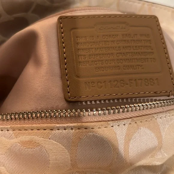 COACH Gallery Gold Lurex Signature East West Tote. - Picture 5 of 7